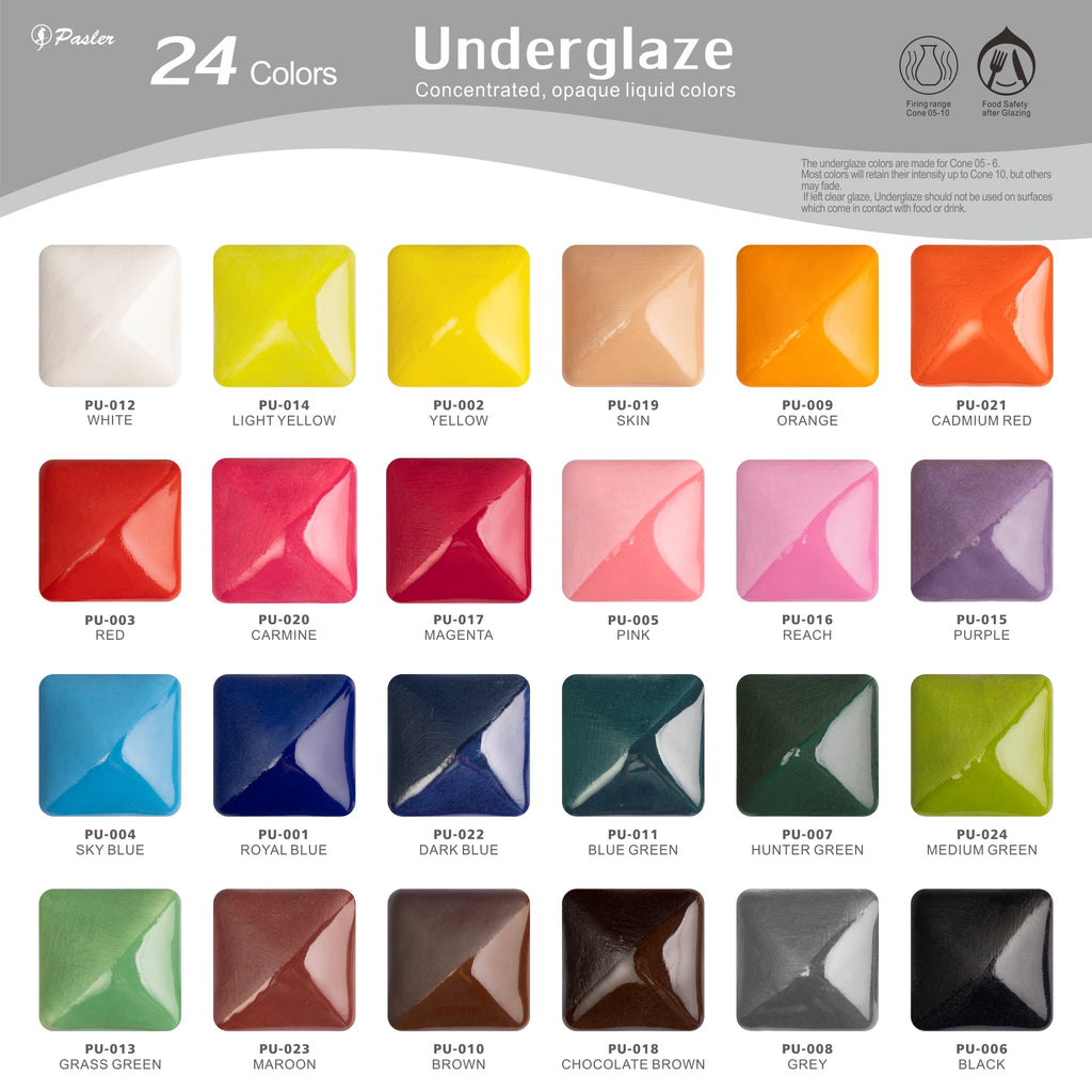 釉下彩，24 色濃縮不透明釉下彩﹣ 24 色mini套裝