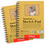 Pasler 5.5X8.5" Toned tan Sketch Pad,2 Pack 100 Sheets (86lb./128gsm), Spiral Bound Artist Sketch Book, Acid Free Drawing Paper
