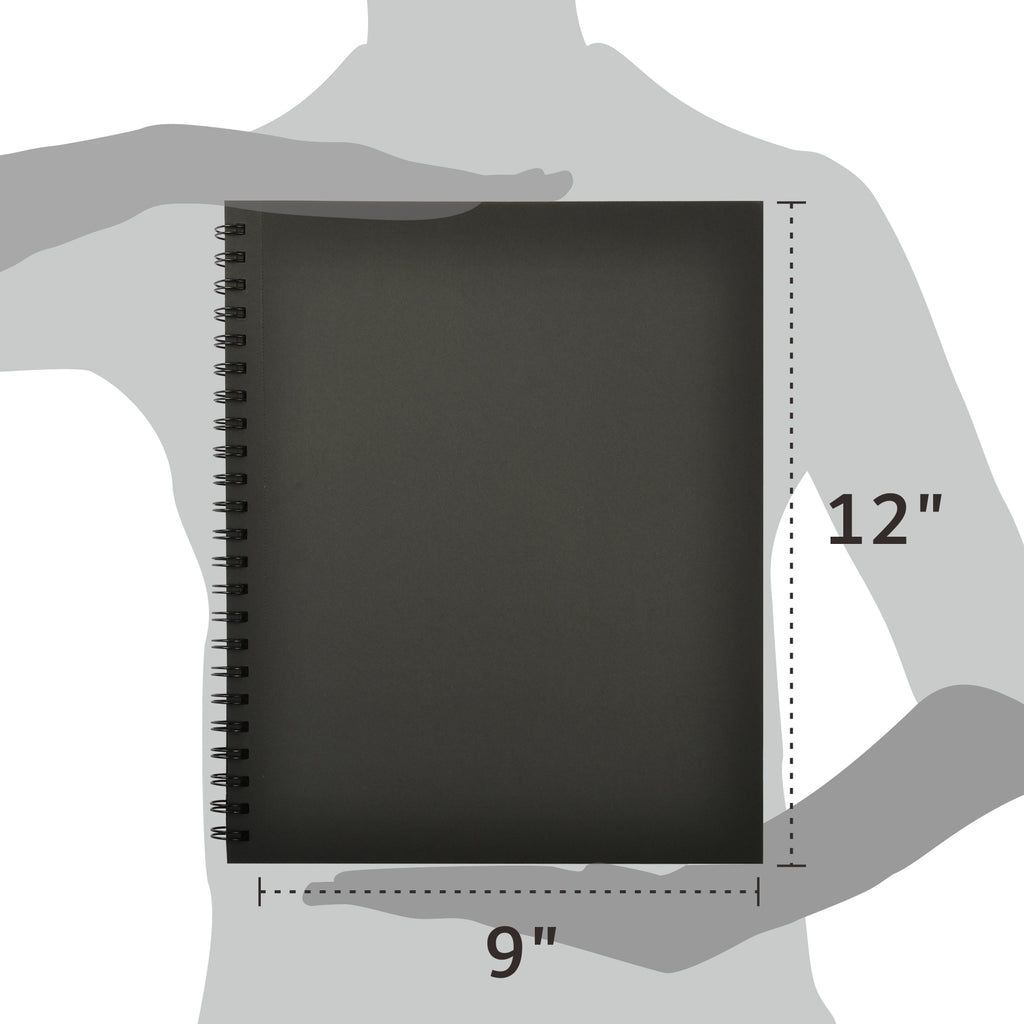 Geyoga 6 Pieces 50 Sheets Black Sketchbook Sketch Pad Blank Spiralbound  Black Journal Sketch Book DIY Art Drawing Paper Notebook for Artist Marker